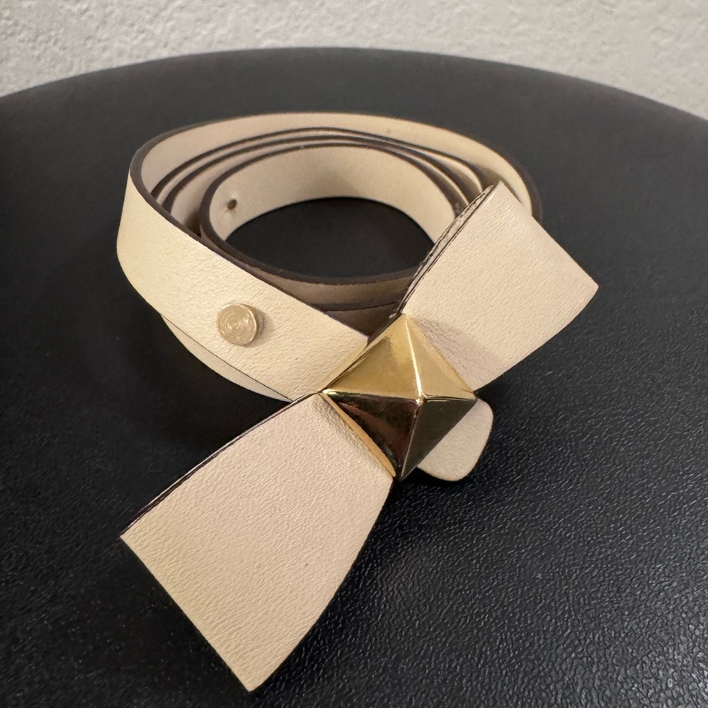 Kate Spade Ribbon Bow Buckle Belt with Gold Accent Size Small
